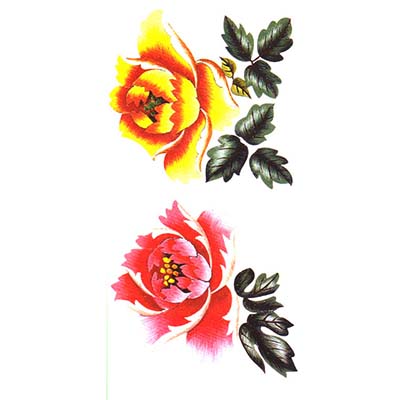 Disposable body painting women waterproof peony Design Water Transfer Temporary Tattoo(fake Tattoo) Stickers NO.10833